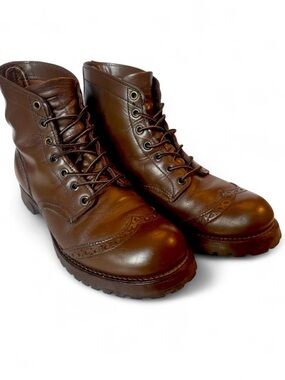 Red Wing 8127 Iron Ranger Brogue Wingtip Boots size 8 Dainite Logger Sole (RARE)